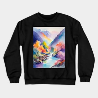 River through Forest Crewneck Sweatshirt